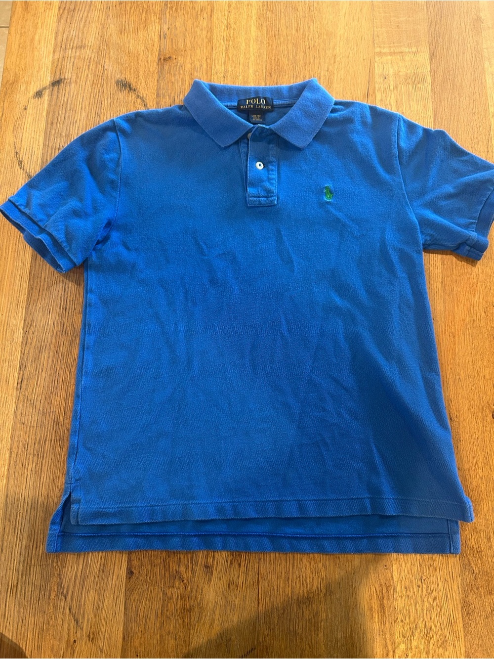 Polo by Ralph Lauren Royal Blue Pique Polo with Yellow Logo Stitch